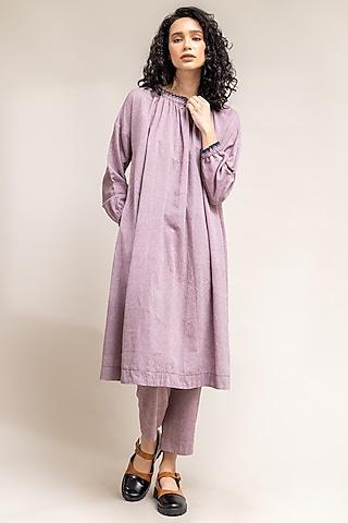 lilac handwoven cotton tunic set