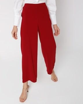 lilac high-rise flat-front pants