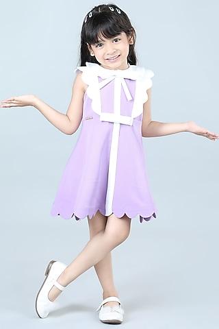 lilac imported crepe dress for girls