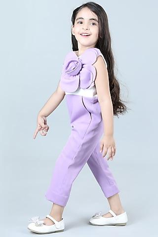 lilac imported crepe jumpsuit for girls