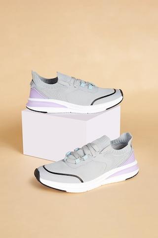 lilac knitted casual women sport shoes