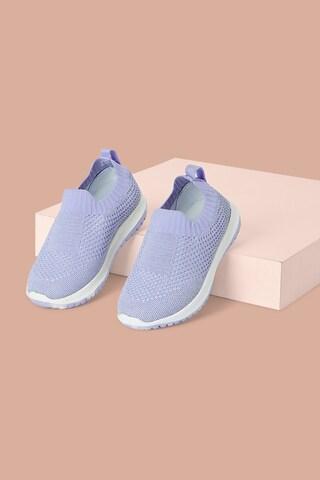 lilac knitted upper casual girls sport shoes