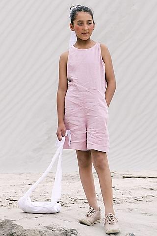 lilac linen jumpsuit for girls