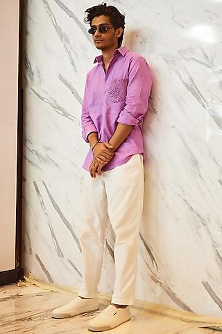 lilac linen shirt