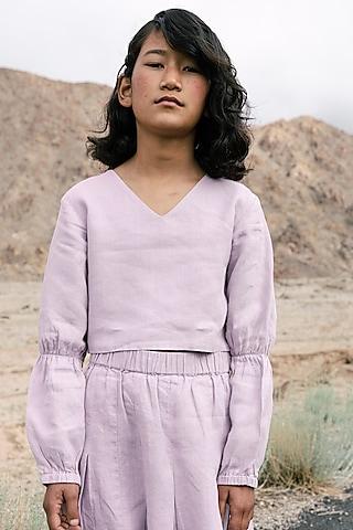lilac linen top for girls