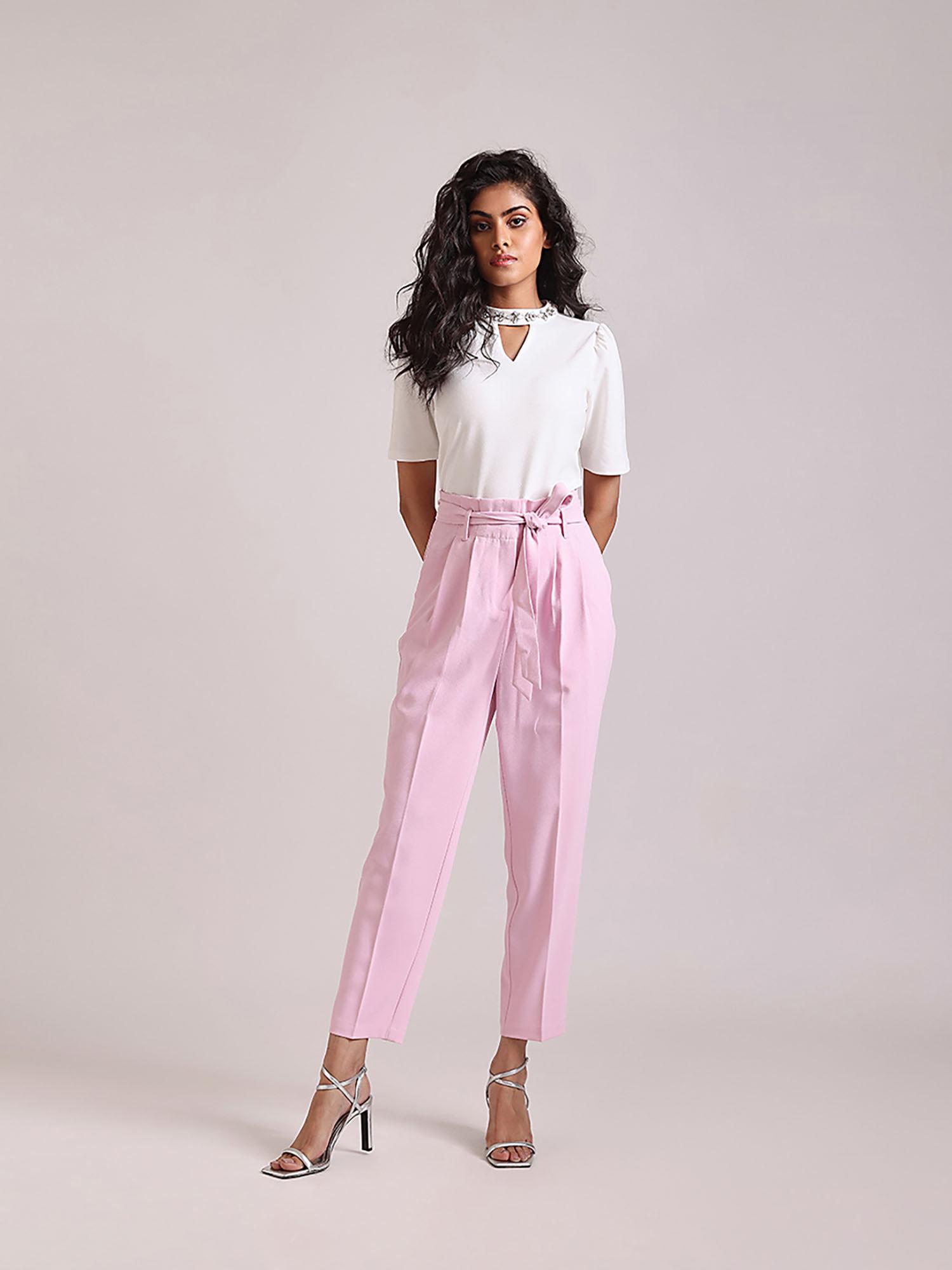 lilac paper bag trouser