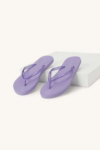 lilac patterned casual women flip flops