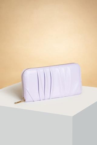 lilac pleats casual pu women wallet