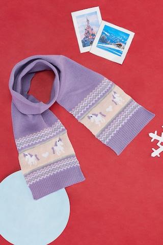 lilac print casual   girls   muffler