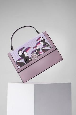 lilac print formal polyurethane women handbags