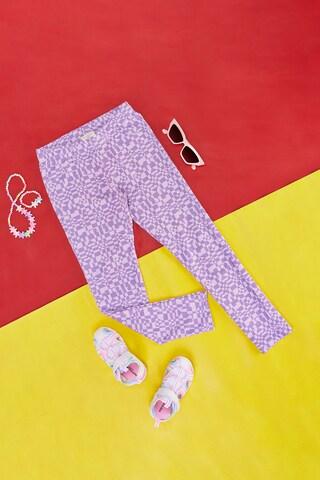 lilac print full length  casual girls regular fit  leggings