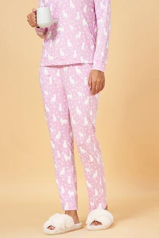 lilac print full length  sleepwear women comfort fit  pyjamas