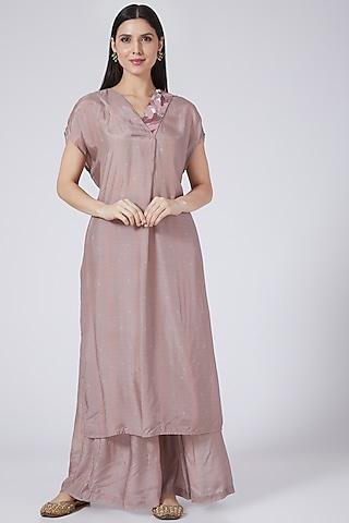 lilac printed kurta set