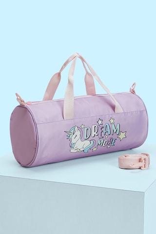 lilac printeded casual nylon girls small bag