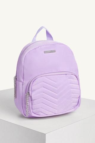 lilac quilted casual polyester women backpack