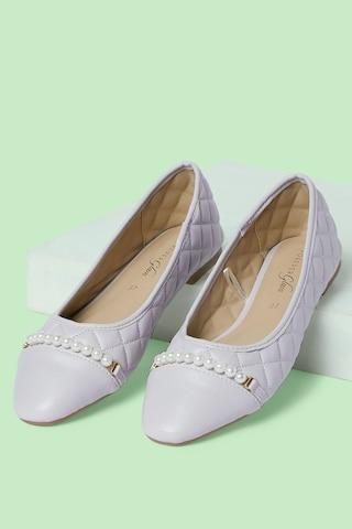 lilac quilted casual women ballerinas