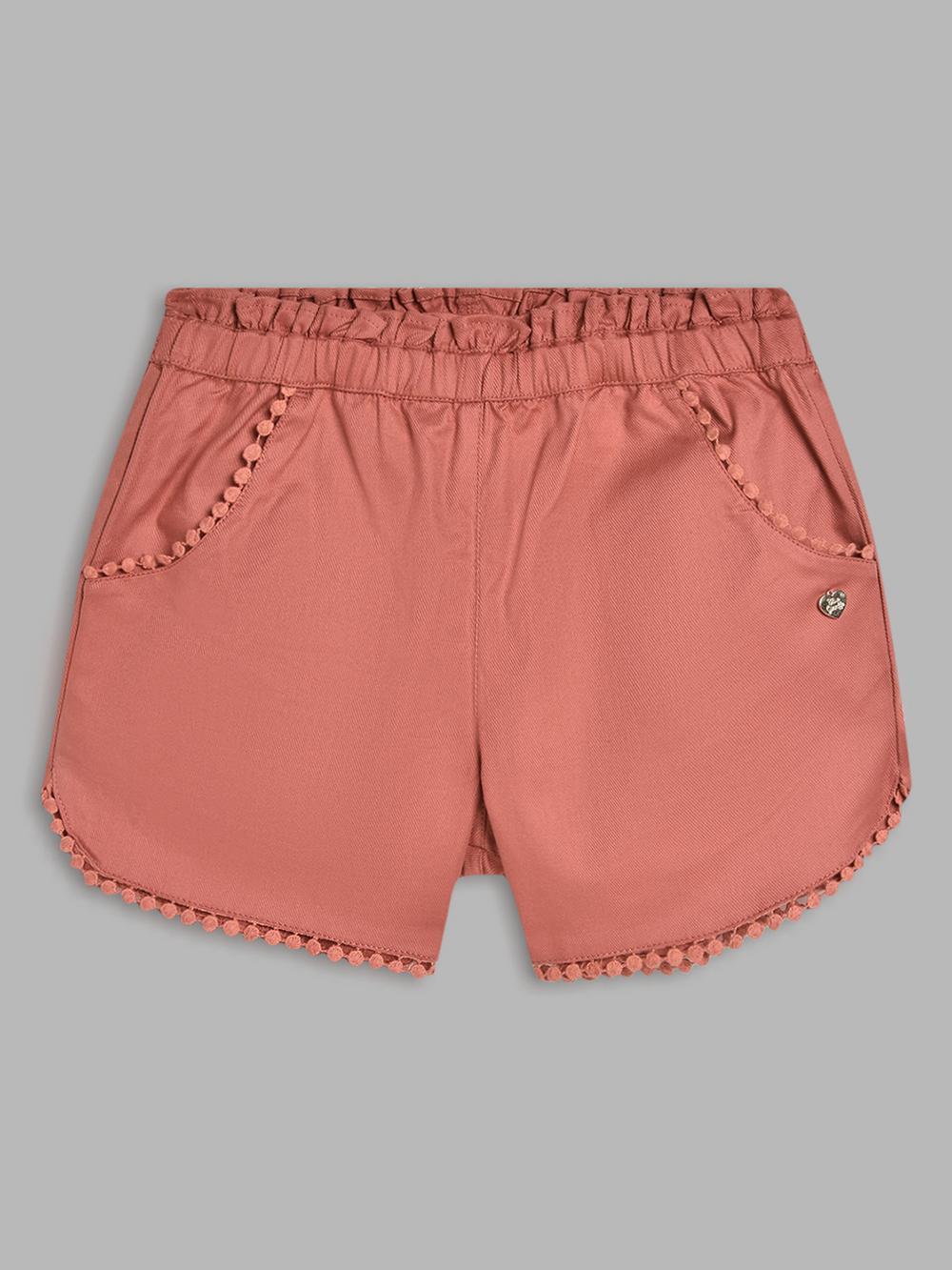 lilac regular fit solid shorts