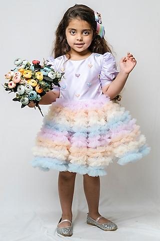 lilac ruffled dress for girls