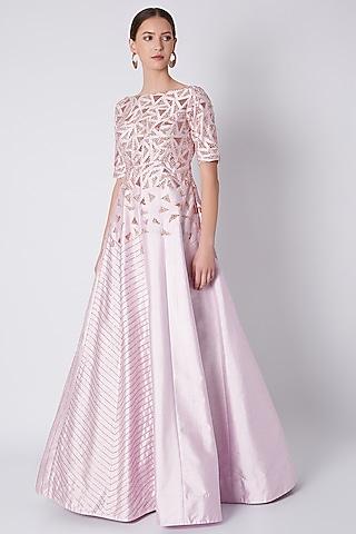 lilac sequins embroidered gown