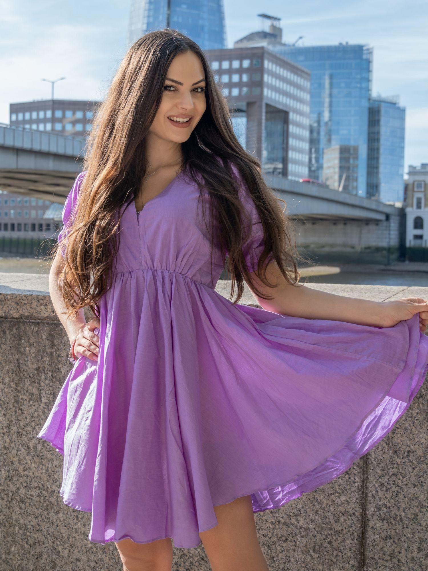 lilac short dress