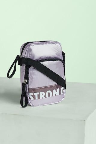 lilac slogan printeded casual pu women fashion bag