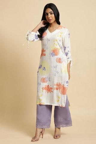 lilac solid ankle-length casual women regular fit palazzo