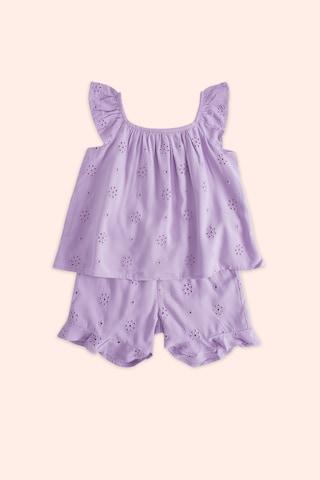 lilac solid strappy neck casual knee length sleeveless girls regular fit dress