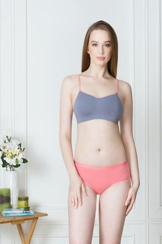 lilac solid women comfort fit bra