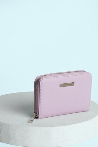 lilac textured casual semi pu women wallet