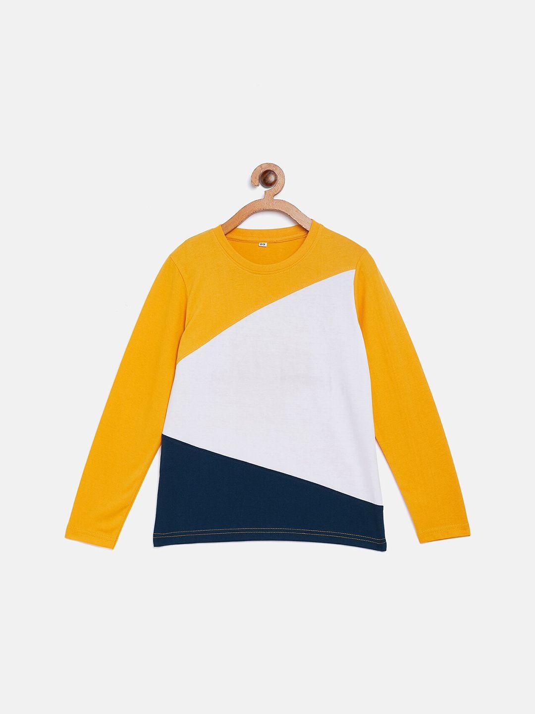 lilclan - by the dry state boys yellow & white colourblocked t-shirt