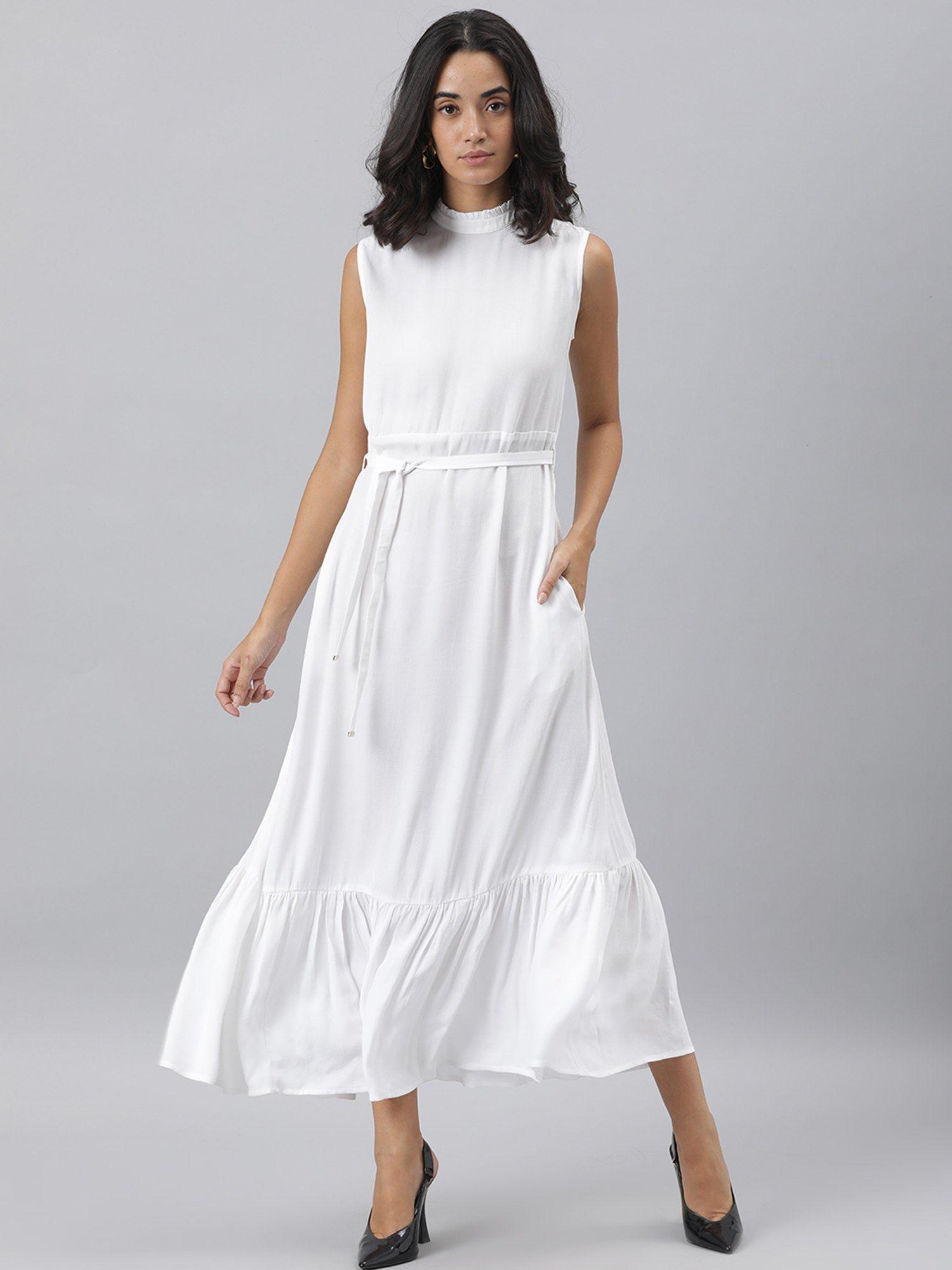 lilies white dress with belt