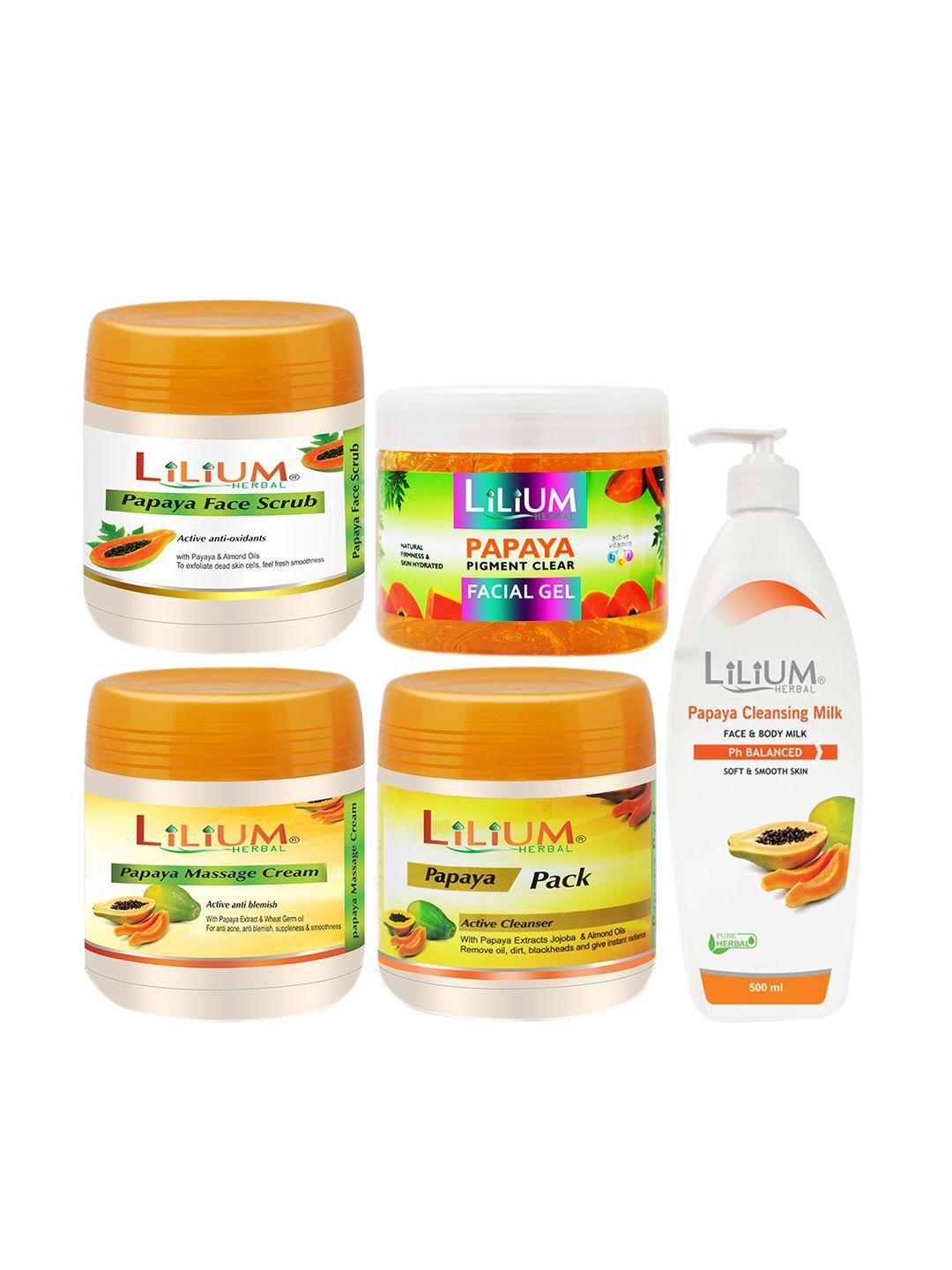 lilium  set of 5 anti-oxidants papaya facial kit 2500gm