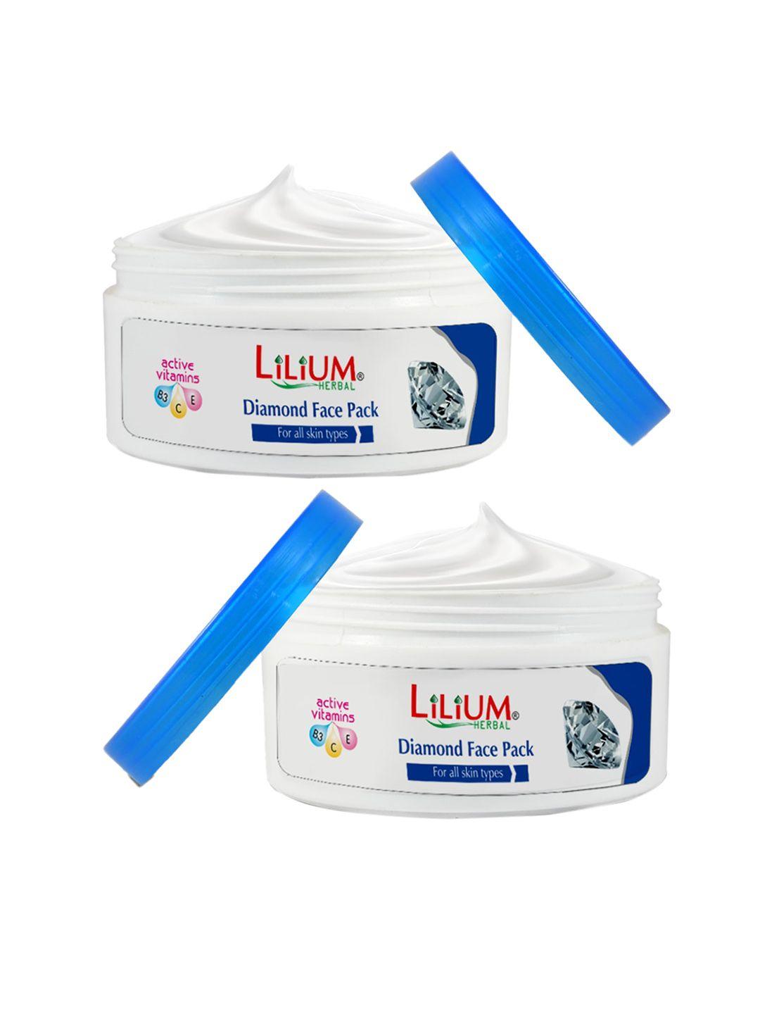lilium set of 2 herbal diamond face pack 200ml