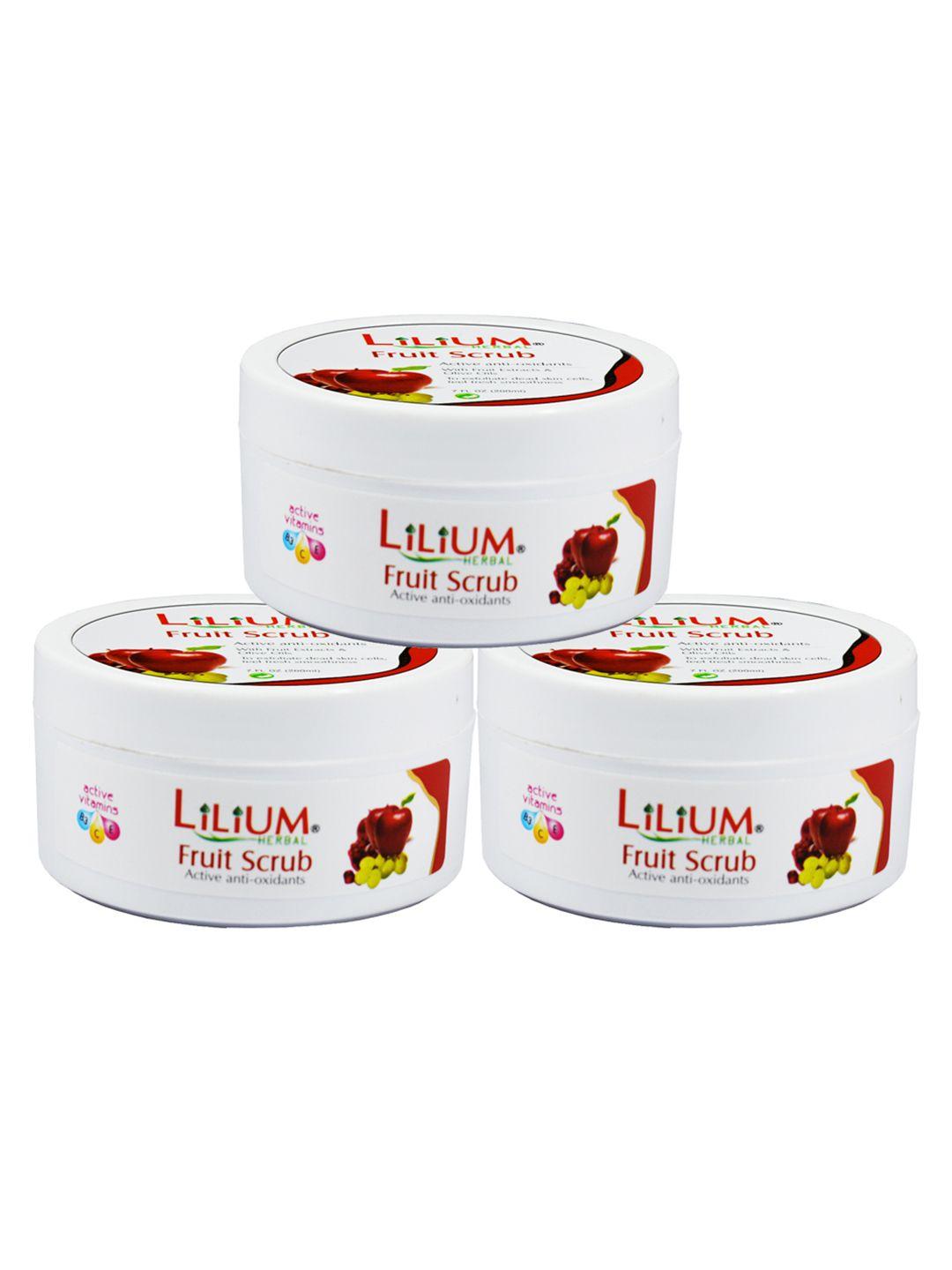 lilium set of 3 fruit brightening & revitalizing face scrub