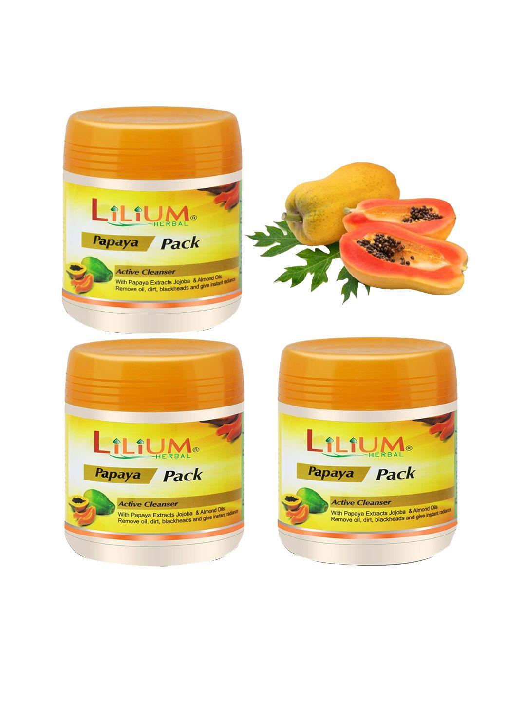 lilium women set of 3 papaya glow face pack 1500ml