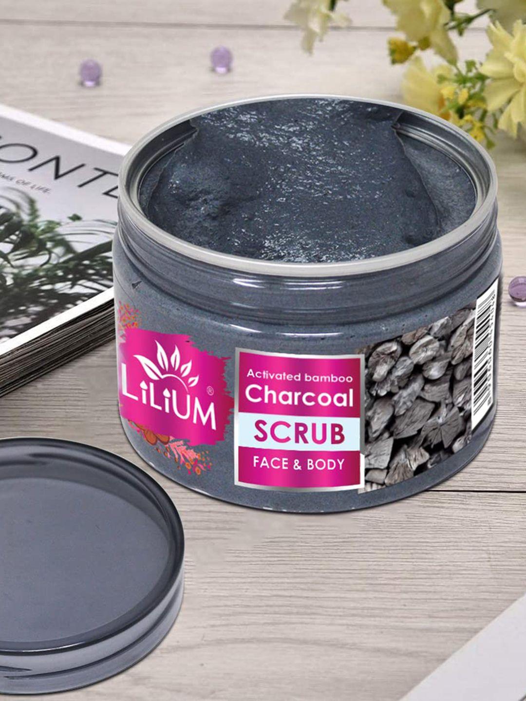 lilium activated bamboo charcoal face & body scrub with sweet almond oil - 250 g