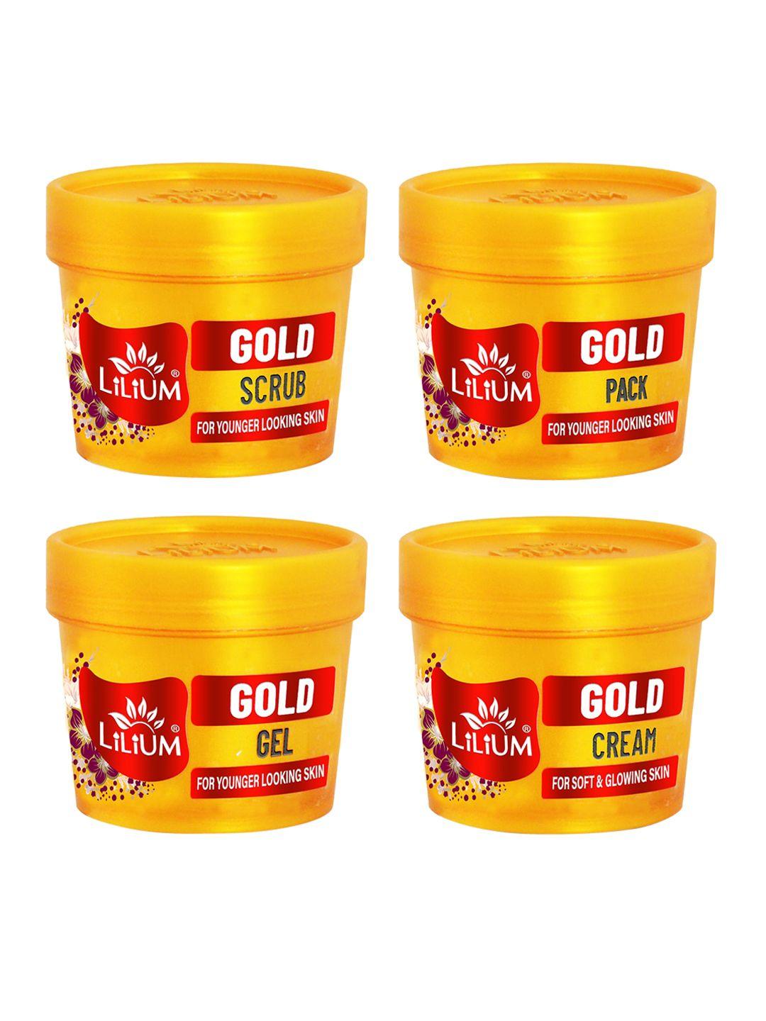 lilium gold scrub pack gel cream set - 100g each