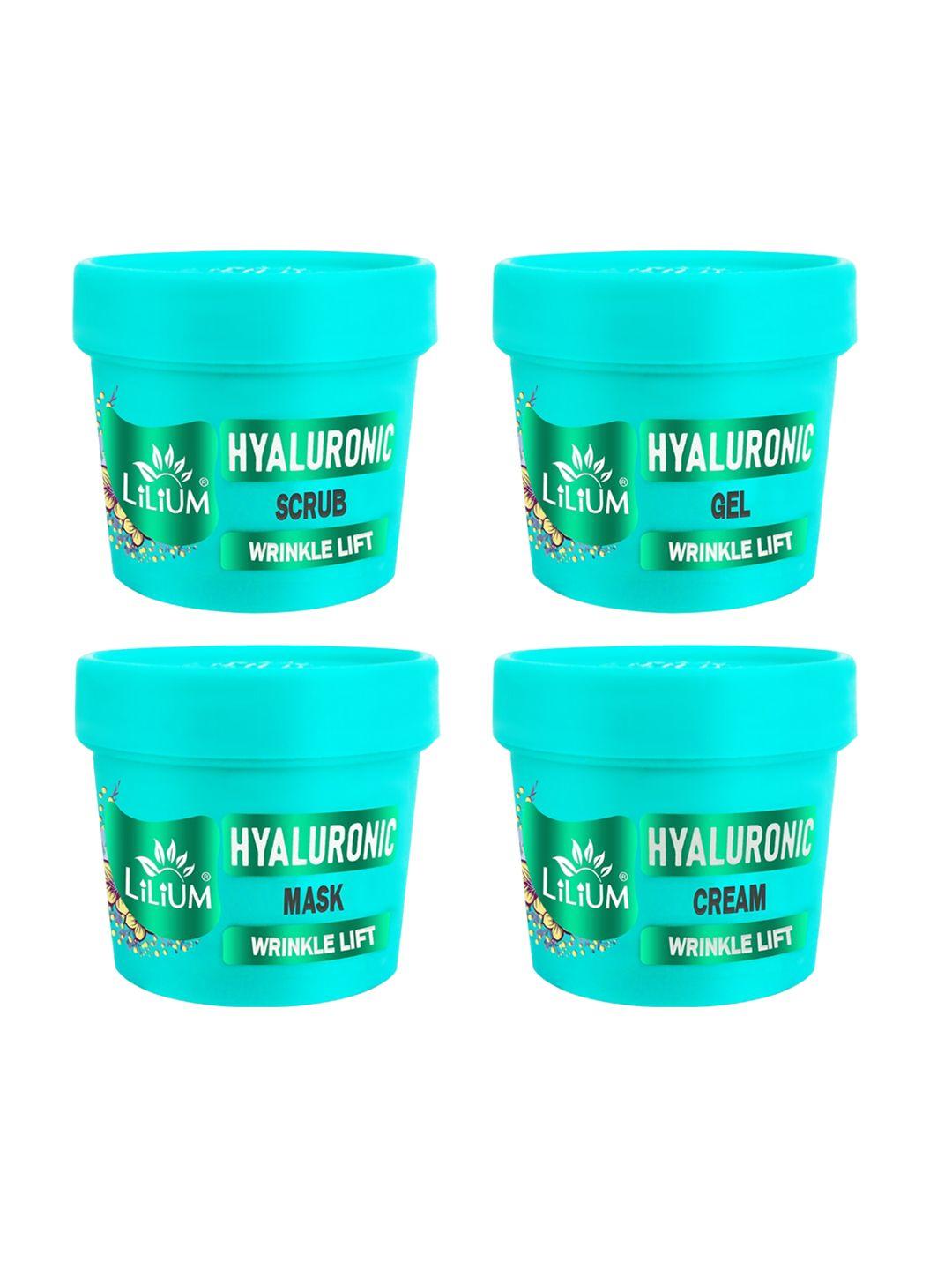 lilium hyaluronic facial scrub gel mask cream set for wrinkle lift - 100g each