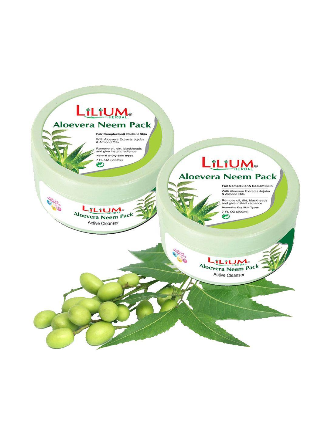 lilium pack of 2 aloe vera neem face pack