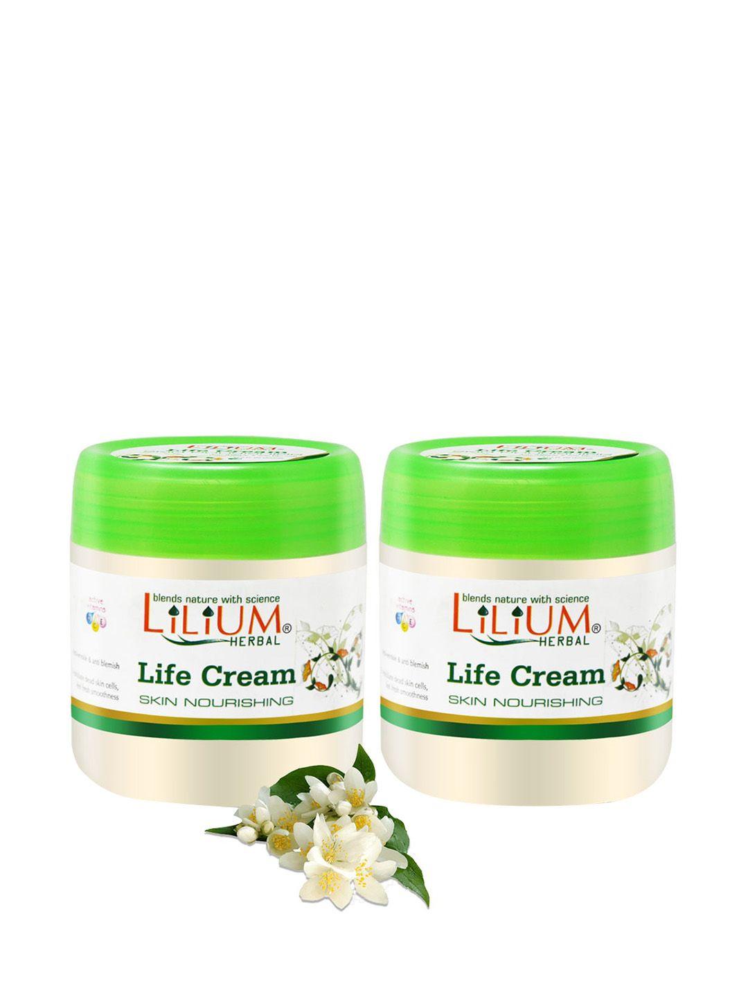 lilium pack of 2 life massage cream with tulsi ark and badam tel 500 ml