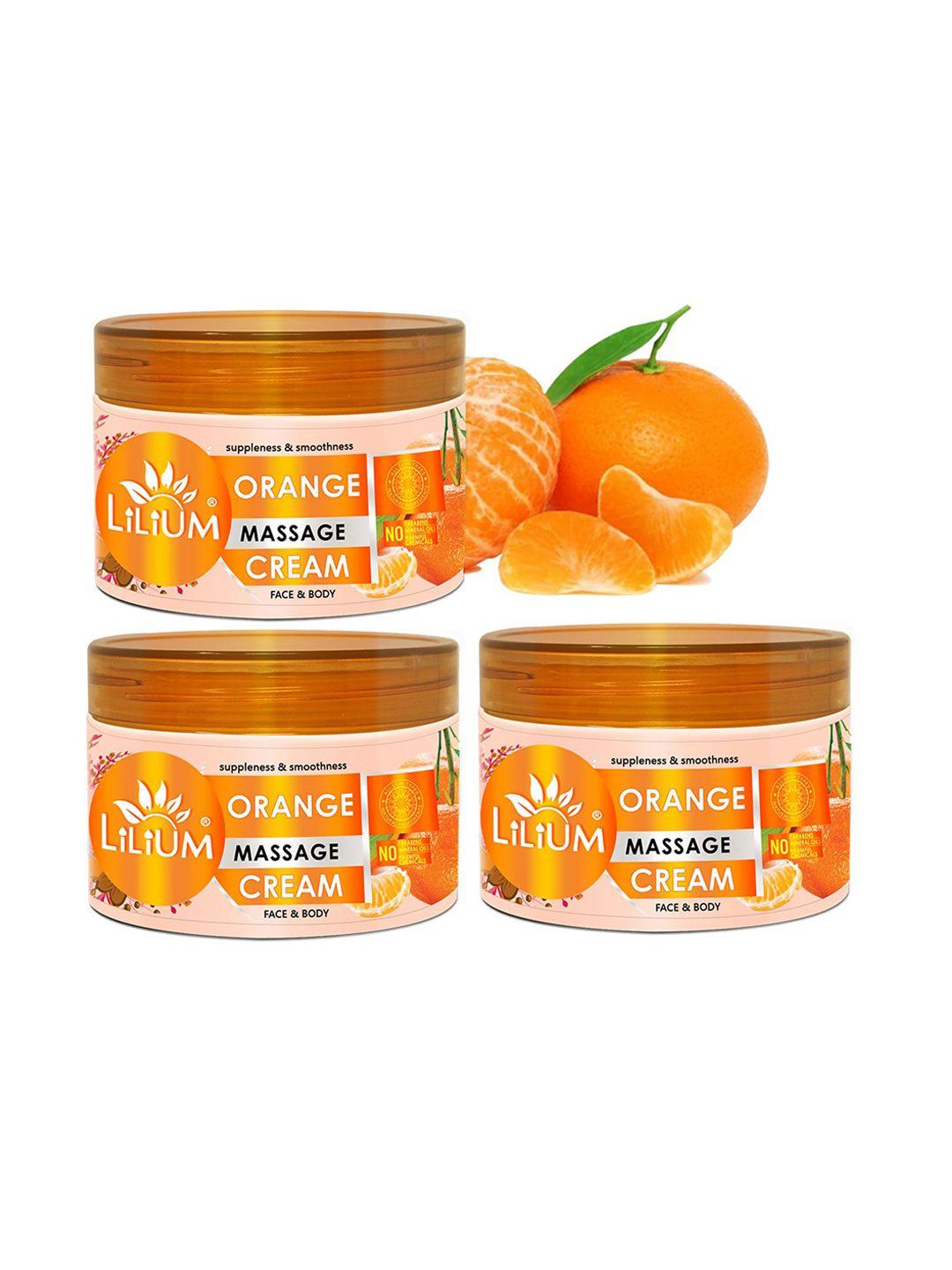 lilium pack of 3 orange massage cream 750g