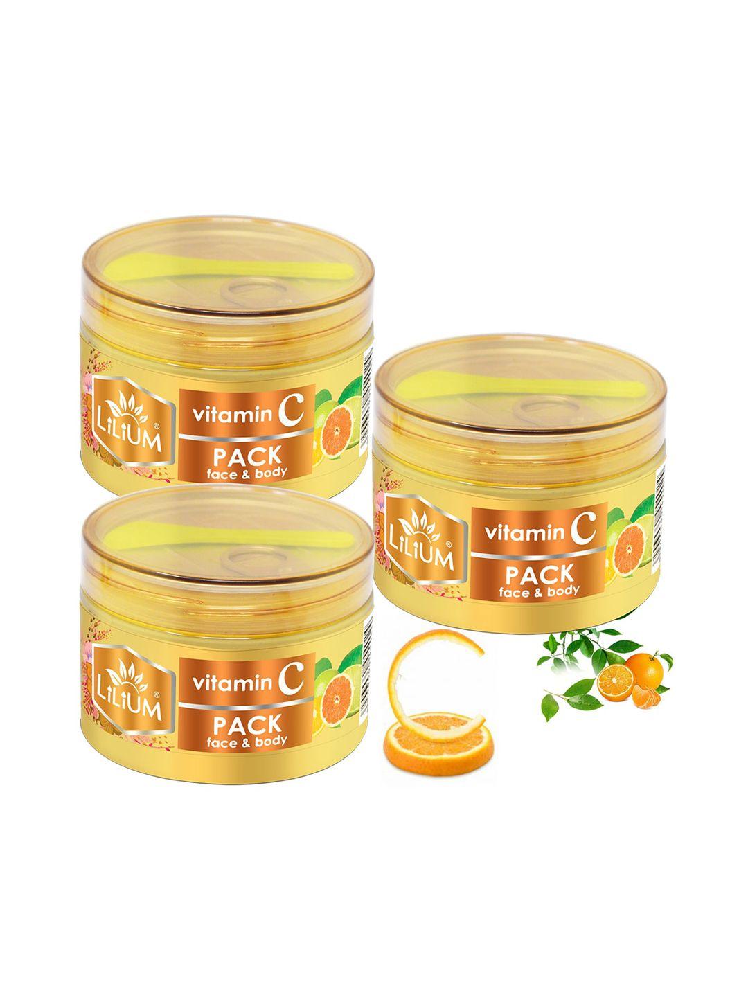lilium pack of 3 vitamin c face pack with aloevera and fruit extract