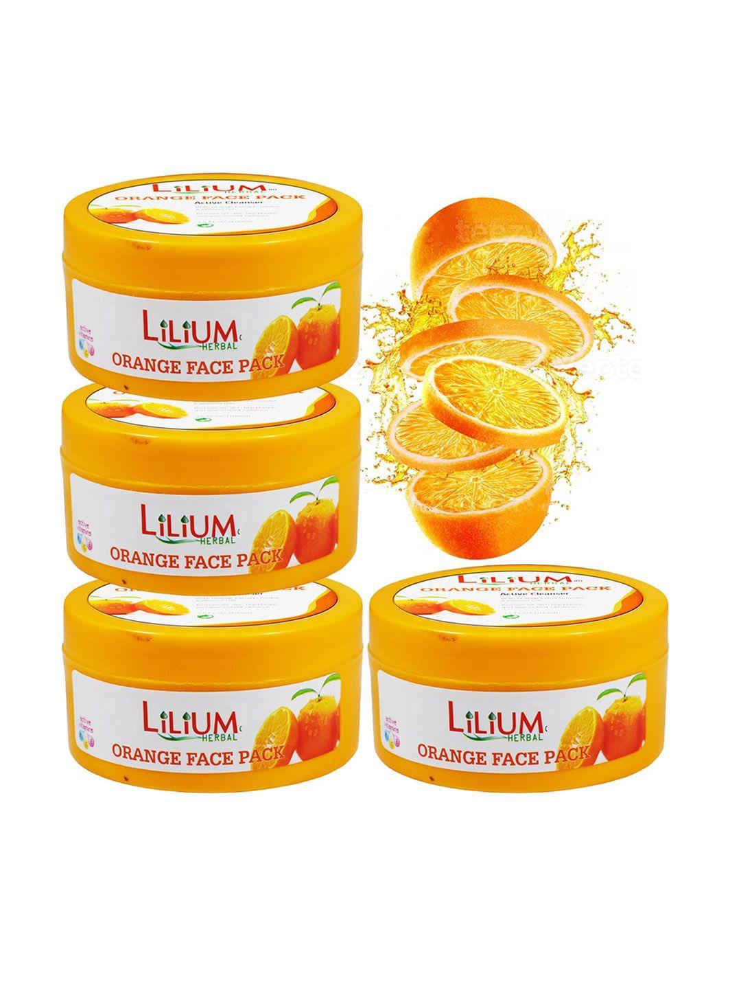 lilium pack of 4 orange face pack with fruits extract 100ml each