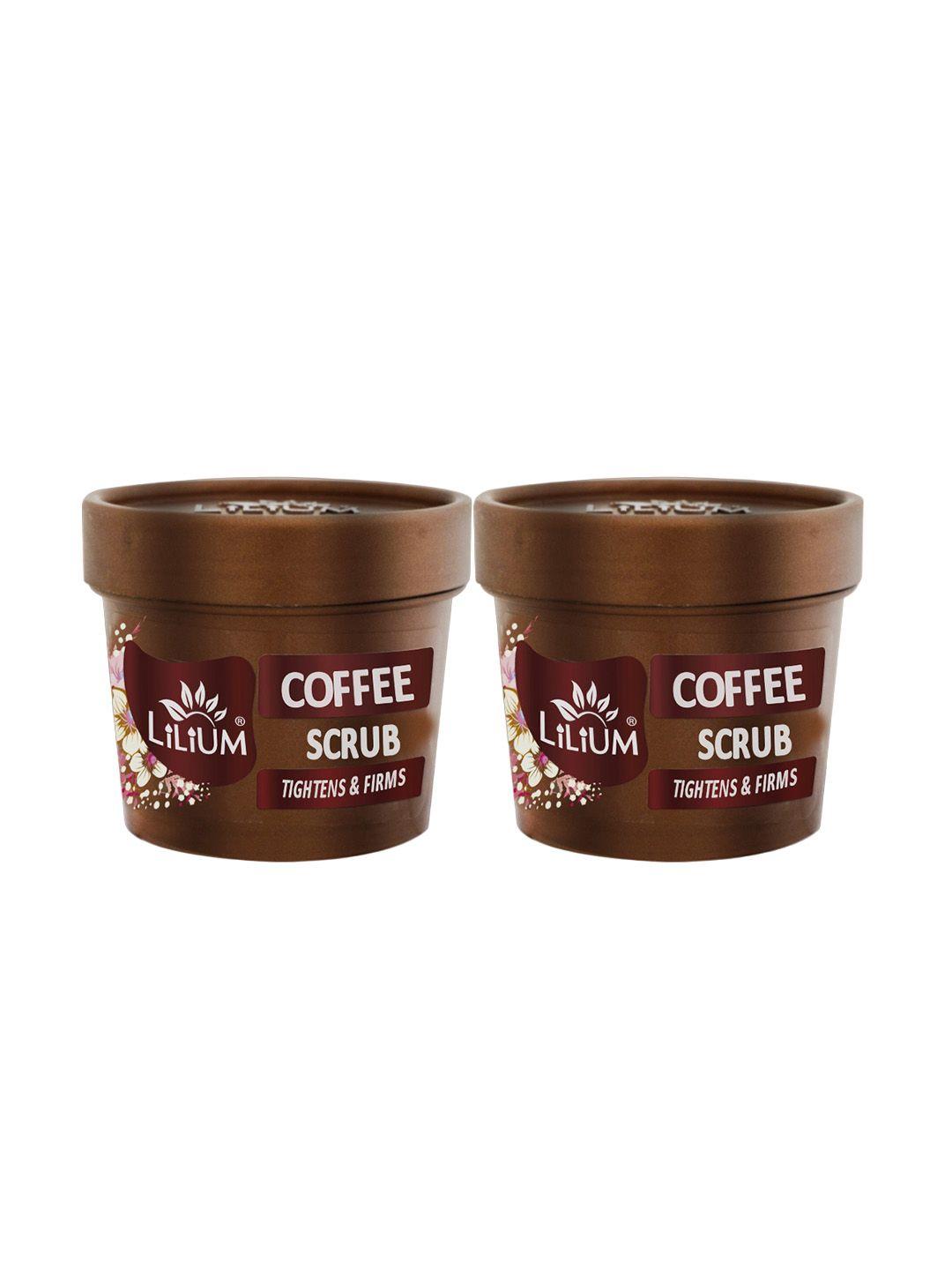 lilium set of 2 coffee tightens & firms scrub - 100g each