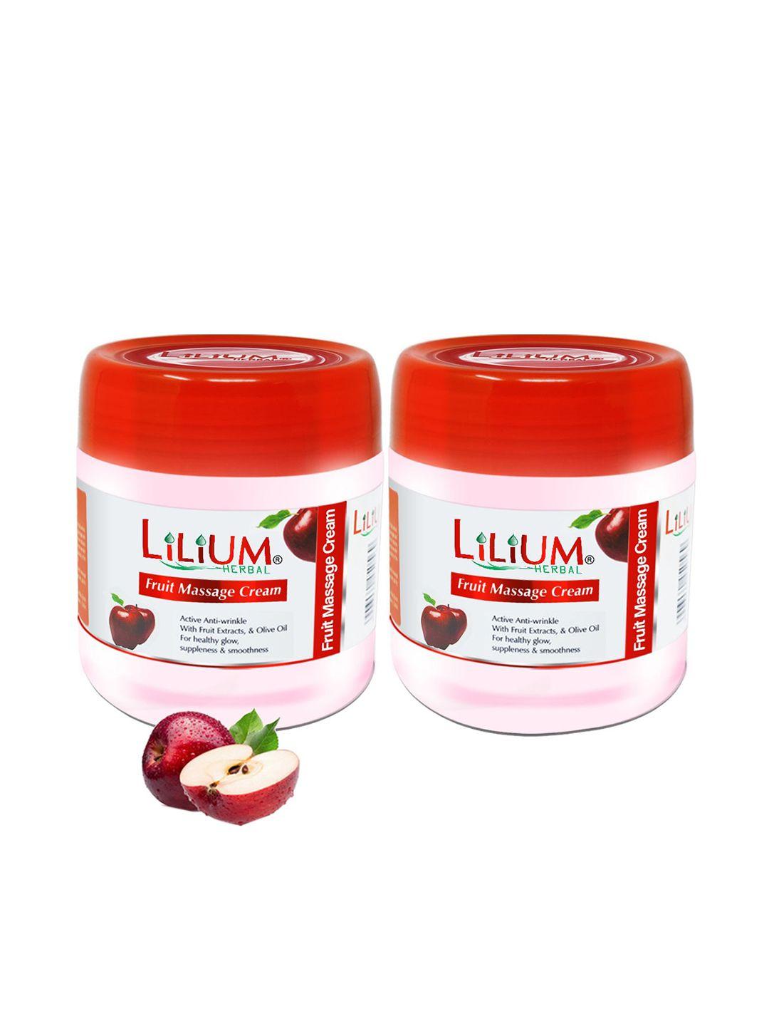 lilium set of 2 fruit massage cream with jojoba & almond oil - 500 ml each