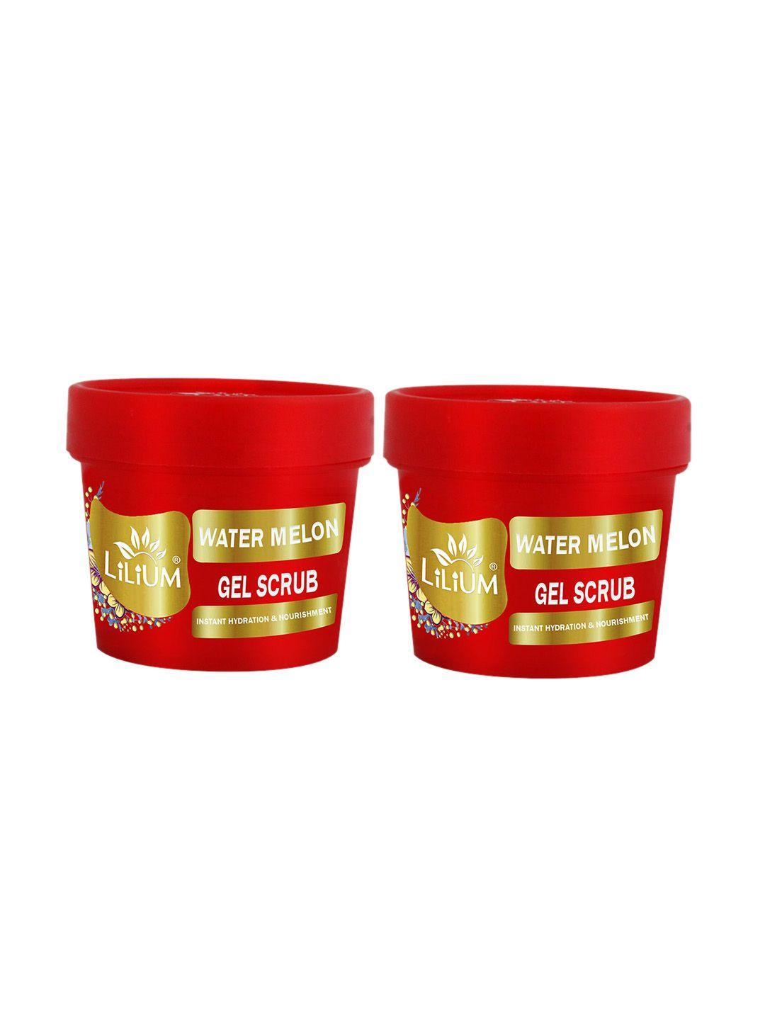 lilium set of 2 water melon gel scrubs for instant hydration & nourishment - 100g each