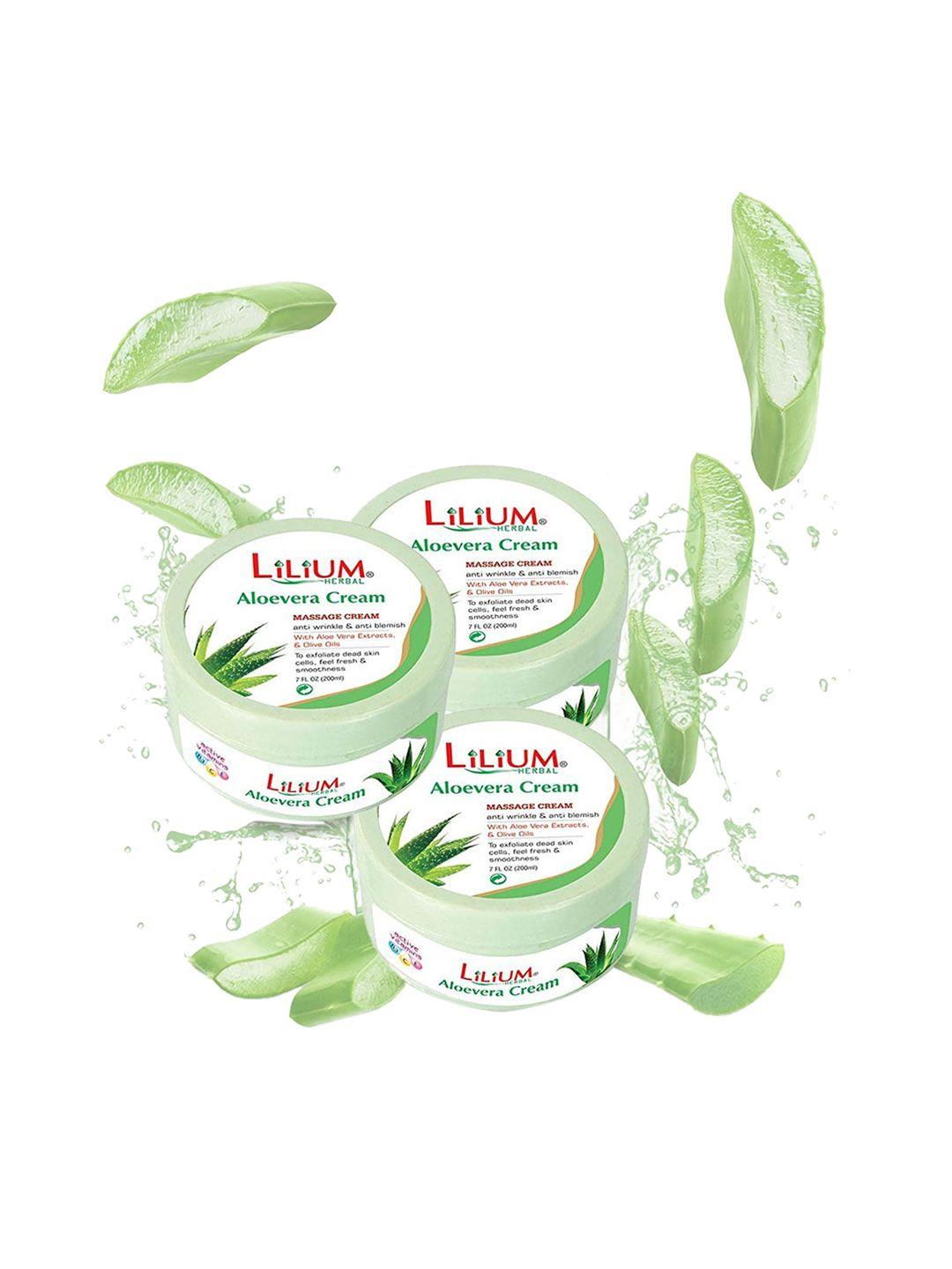 lilium set of 3 herbal & natural aloevera massage cream - 200 ml each