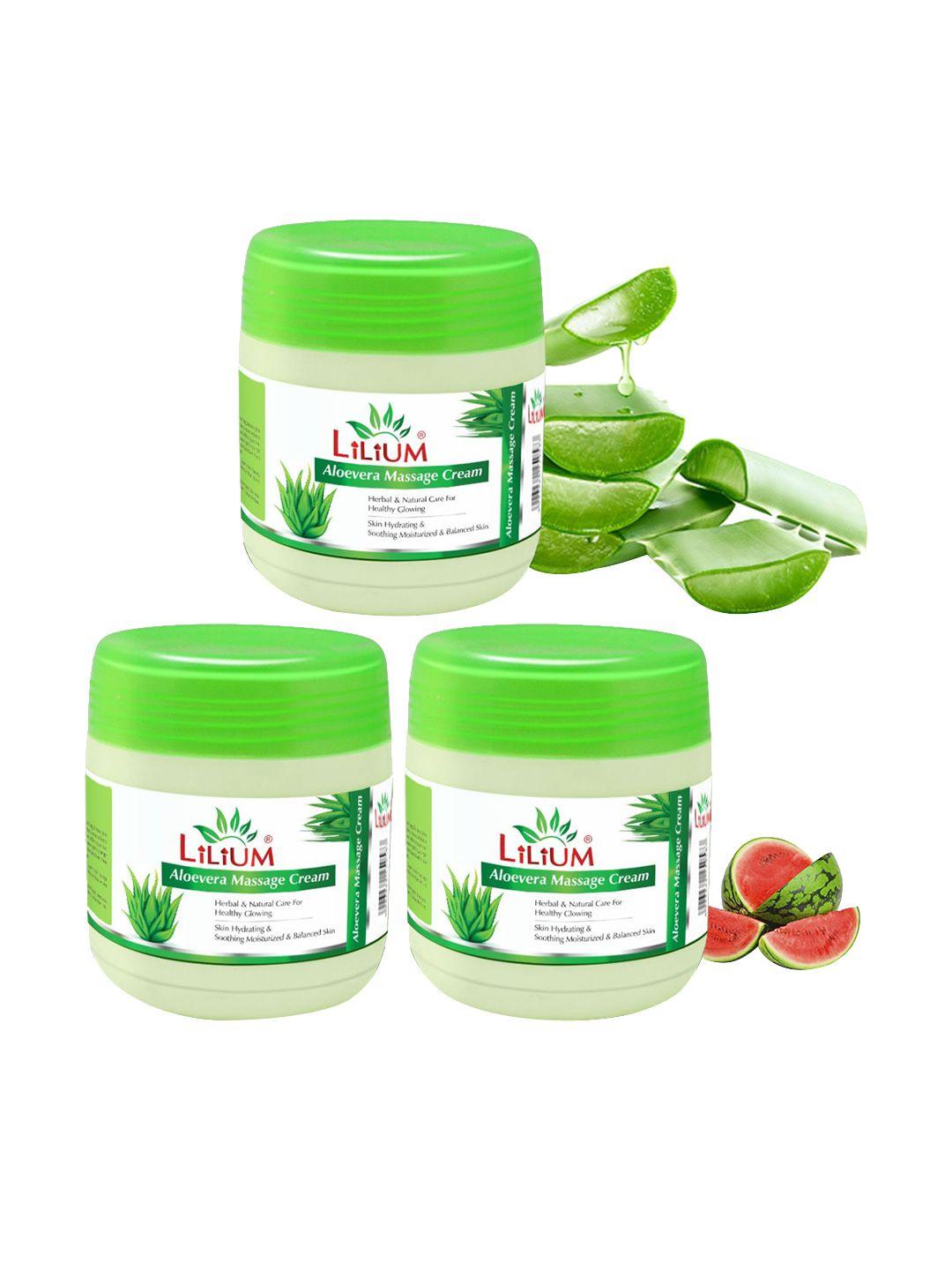 lilium set of 3 herbal & natural aloevera massage cream - 500 ml each
