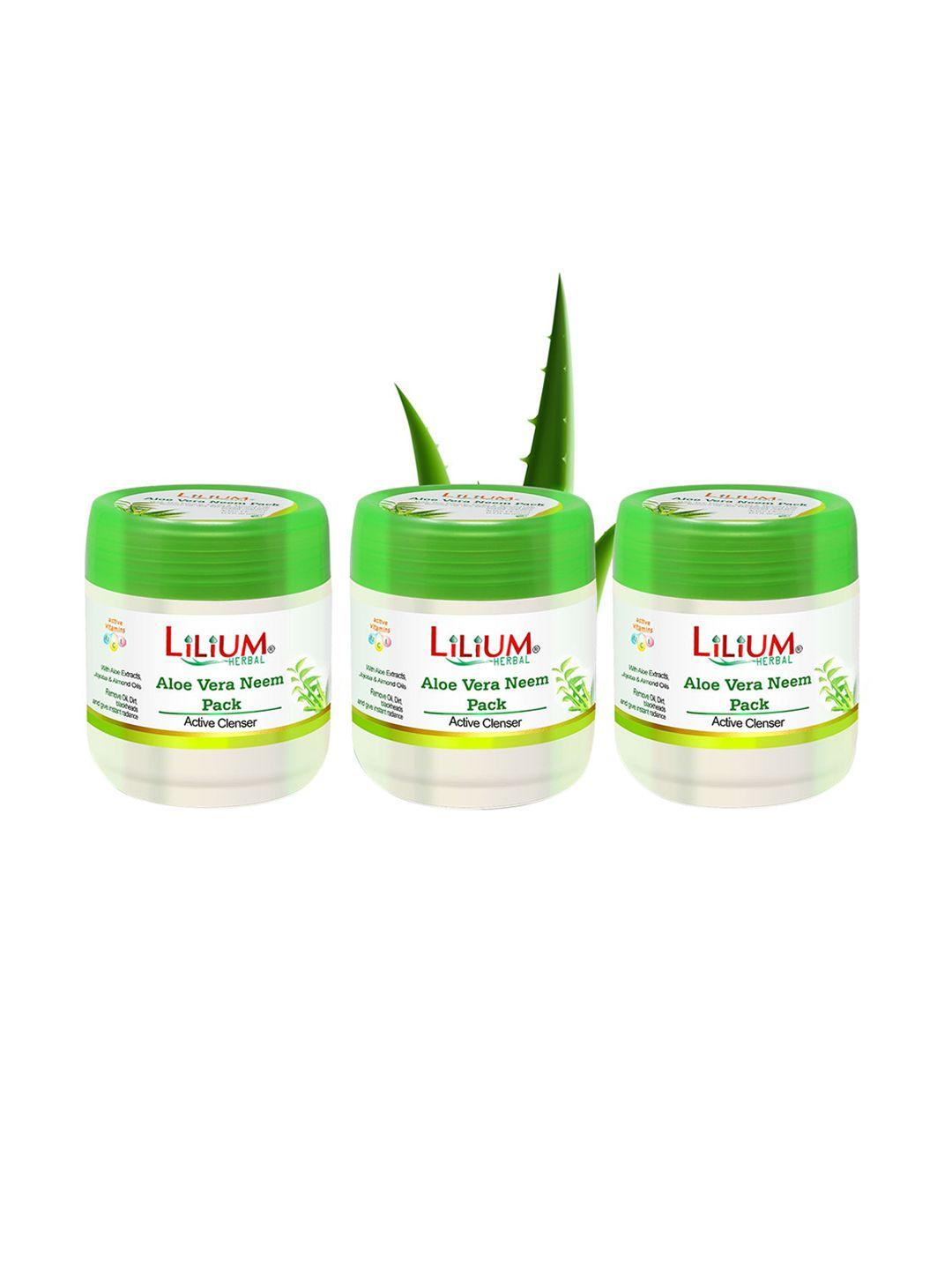 lilium set of 3 herbal aloe vera face pack
