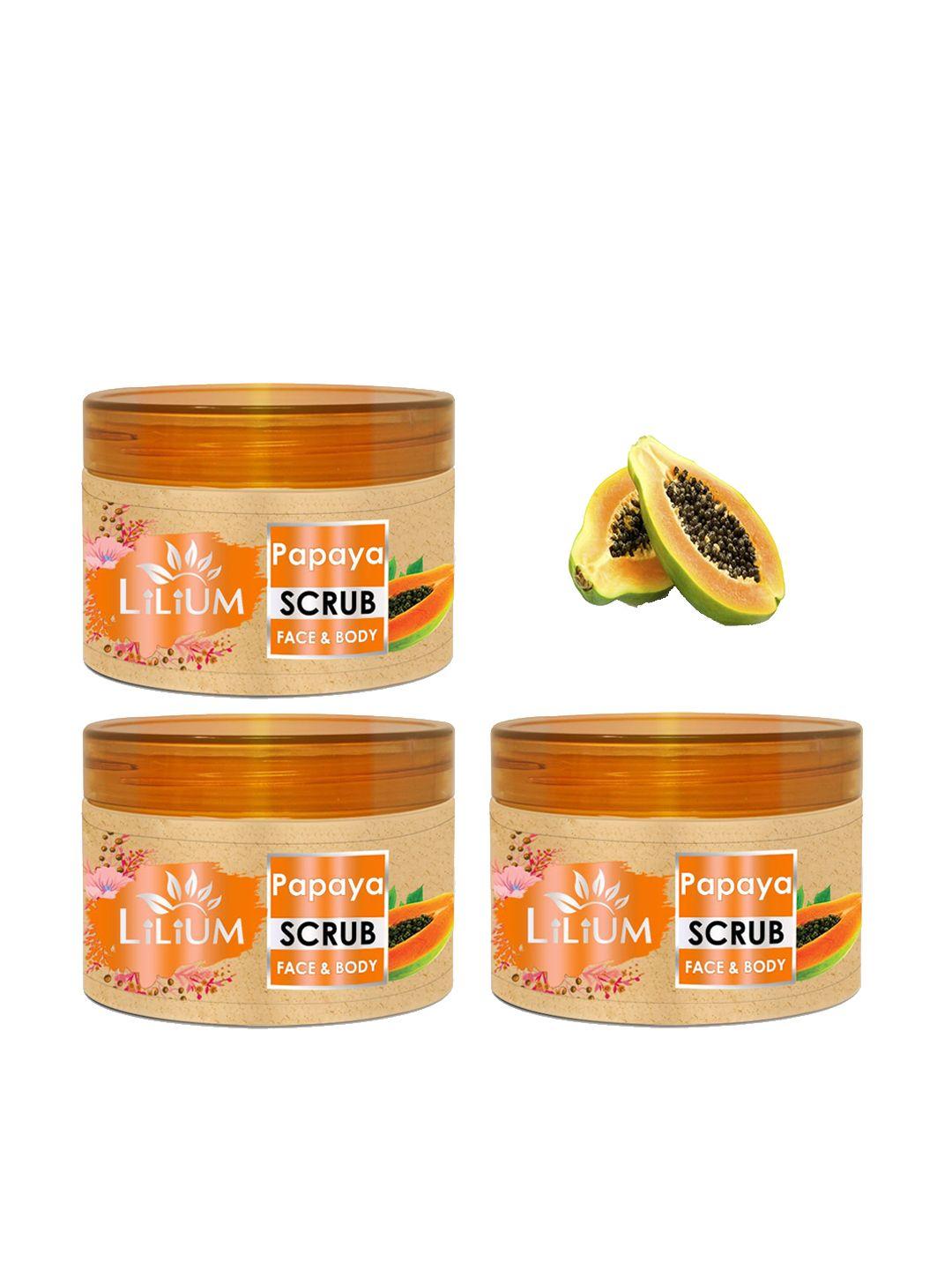 lilium set of 3 papaya face scrub 250 g